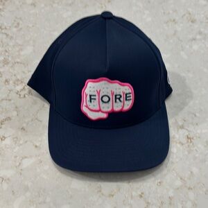 G/Fore Golf SnapBack Navy Cap with Pink fist Fore Logo